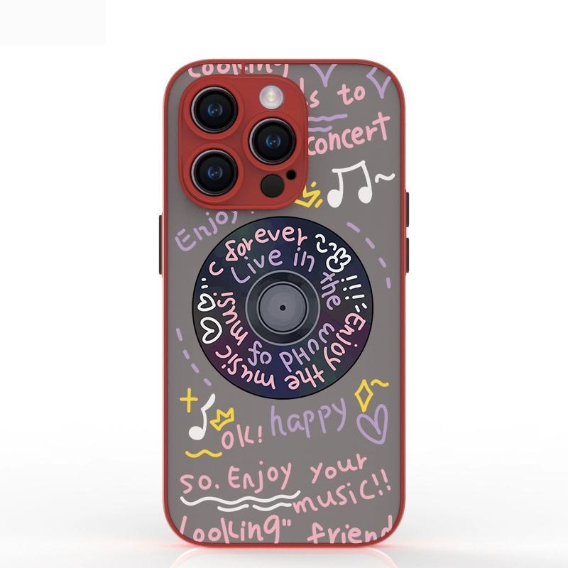創意塗鴉唱片磁吸殼適用於蘋果13promax全包iphone12magsafe紅色11個性8plus情侶13mini女1