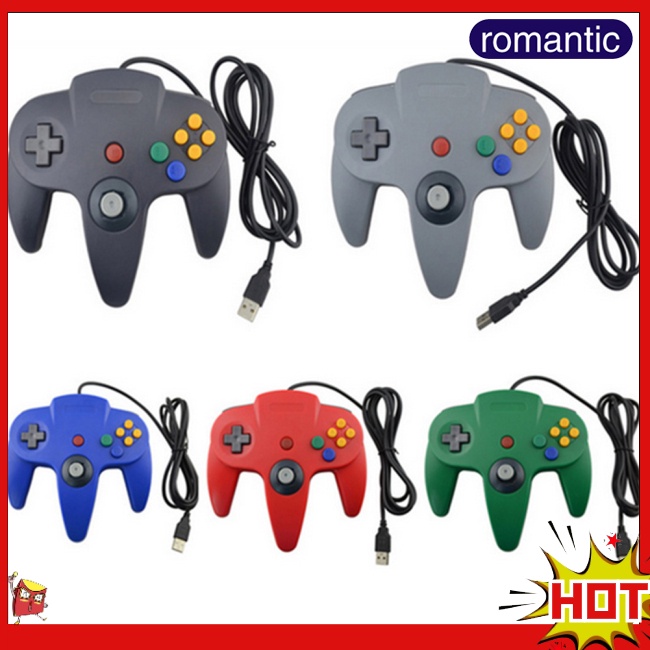 Rom N64 USB N64 ABS 遊戲手柄控制器操縱桿 PC 電腦遊戲手柄