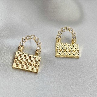 925銀針創意水鑽包包造型耳環 新款復古尚女耳環