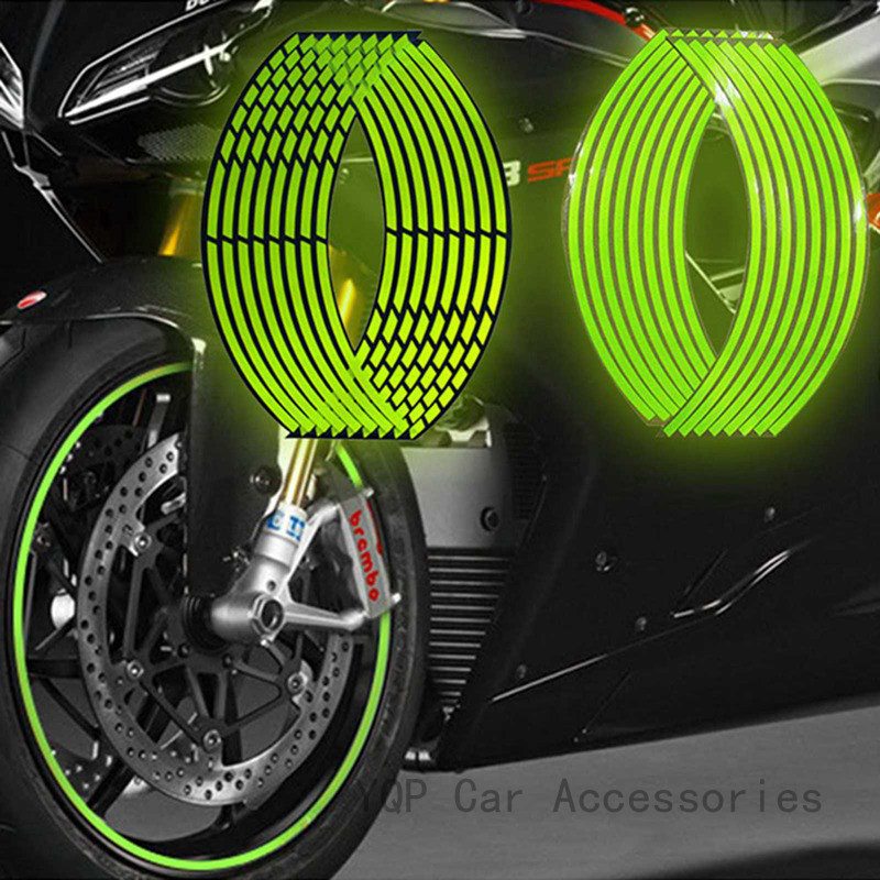 摩托車車貼鋼圈輪圈貼改裝輪轂貼花輪轂貼電動車裝飾反光貼