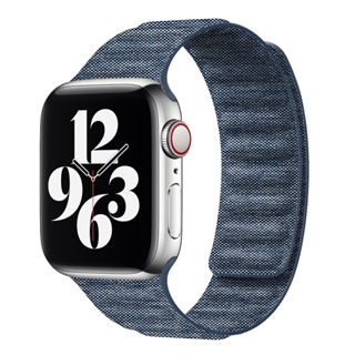 磁性尼龍錶帶適用於 Apple Watch 錶帶 44mm 40mm 45mm 49mm 41mm 全新原裝 Denim