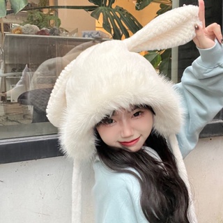 韓系甜美可愛長卷發一件式可拆卸長耳朵兔子帽子假髮顯臉小