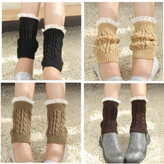 特惠推薦✨ 韓國女襪套花邊毛線襪套靴套針織時尚腿套秋冬腳套可愛襪筒堆堆襪