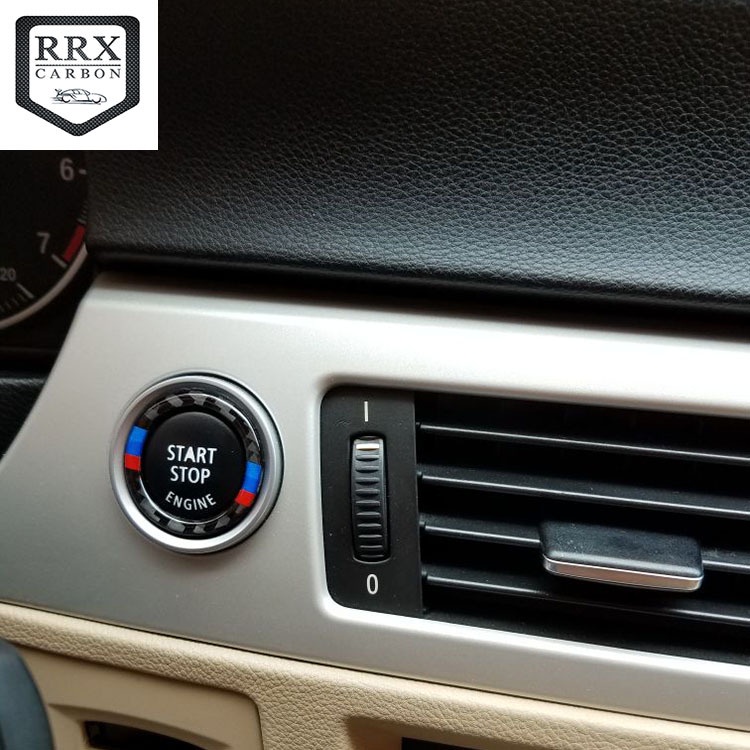 適用BMW 寶馬BMWE90/E92/老3三系一鍵啟動圈碳纖維貼汽車裝飾內飾改裝