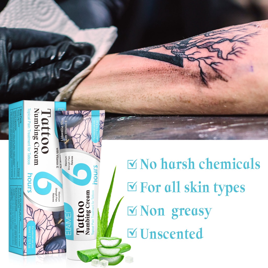 跨境ELAIMEI紋身護理膏Tattoo Numbing Cream舒緩溫和滋潤輔助霜