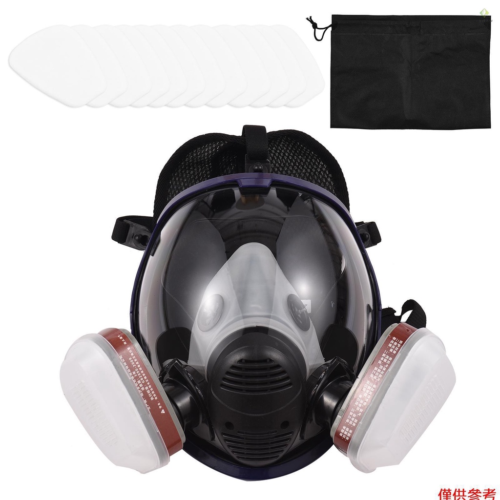 帶有全面罩和活性碳過濾器的化學噴霧和油漆防護面罩
