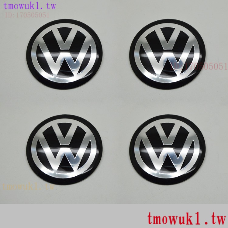 現貨熱銷4片輪轂蓋貼 適用於VW輪胎中心標 方向盤標誌 適用於福斯車貼改裝45mm 65mm 70mm 75mm 90m