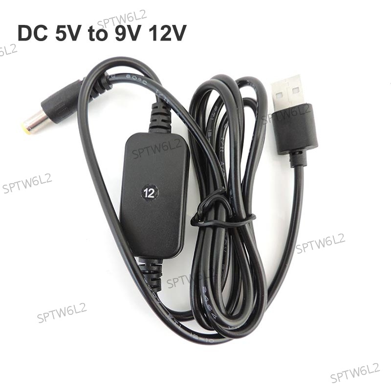 Usb 電源升壓線 USB DC 5V 轉 DC 9V 12V 升壓電纜模塊連接器轉換器適配器電源線 5.5*2.1mm