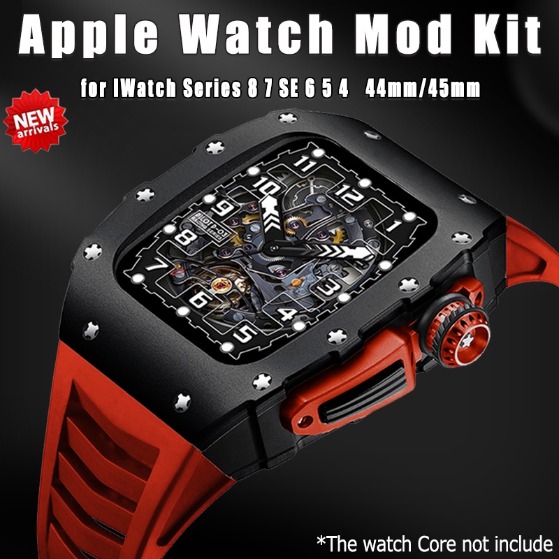適用於 Apple Watch 9 8 7 45mm IWatch Series 6 SE 5 44mm 的鋁製錶殼豪華