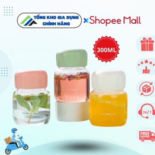 (300ml) 韓式奇亞線嬰兒水壺-可愛短玻璃水壺 300ml 帶貼紙