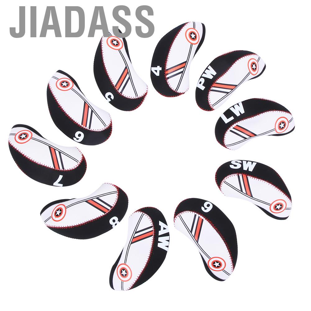 Jiadass 高爾夫球桿套 10 件組 桿頭套 13.5x6cm 適合運動娛樂