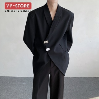 2024新款韓國高級感痞帥西裝外套男ins潮冷淡風輕奢小眾設計休閒寬鬆西裝