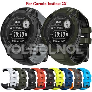 適用佳明本能2X Garmin Instinct 2X Solar 太陽能 運動矽膠錶帶 替換矽膠腕帶