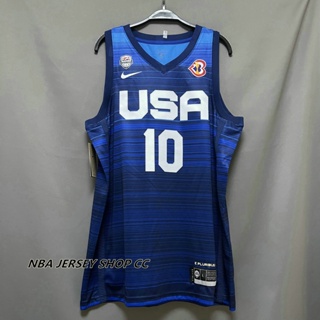 2023 男式全新原裝美國隊布萊恩特 #10 Kobeˉbryant 球衣藍色熱壓科比球衣
