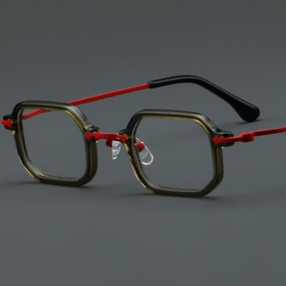 新款方框板材眼鏡1274復古眼框金屬鏡框平光現貨批發可配鏡