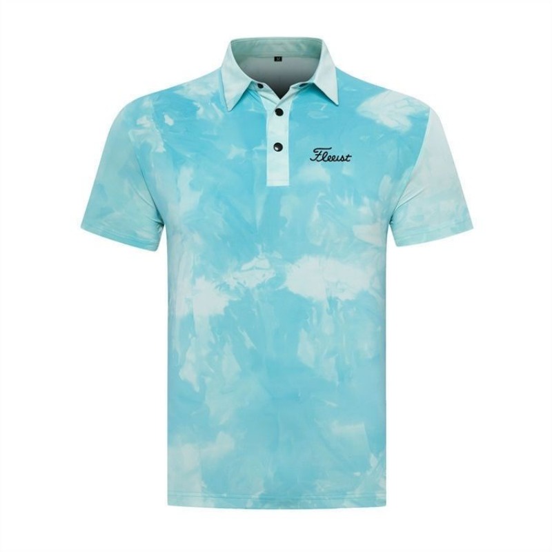 Titleist 夏季新款高爾夫男士短袖T恤排汗透氣寬鬆球衣Polo衫紮染