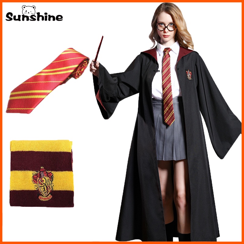 【Robe+圍巾+領帶】Hot Cosplay 服裝 Harrys Poter 服裝長袍披風圍巾領帶巫術學校和巫師萬聖節