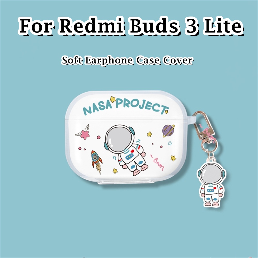 【潮流正面】適用於 Redmi Buds 3 Lite 保護套透明卡通軟矽膠耳機套保護套