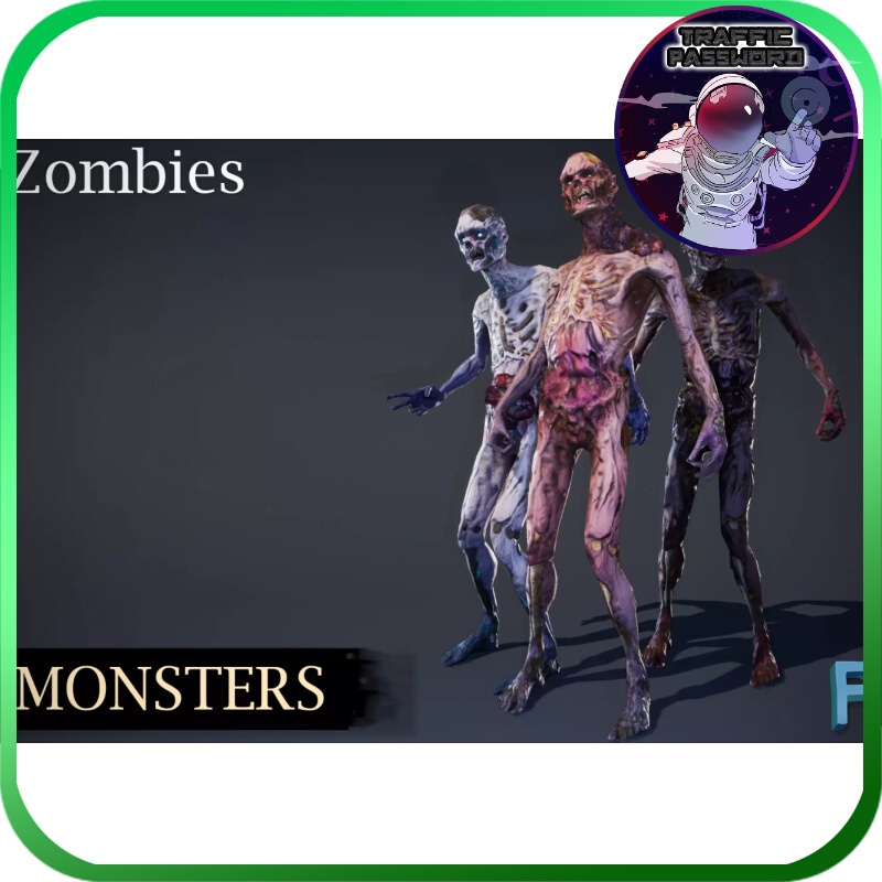 流量密碼 Unity3D 怪物僵屍遊戲模型 Monsters - Zombies 1,4