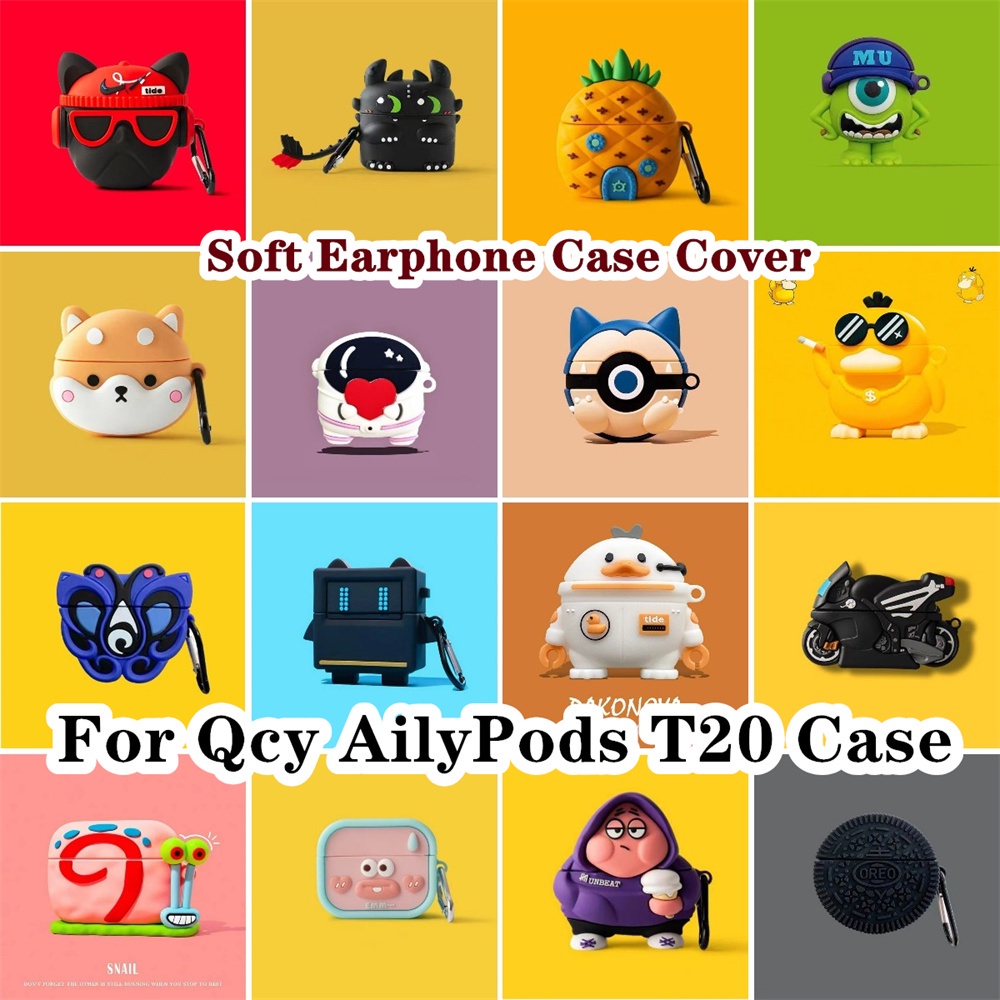 適用於 QCY AilyPods T20 TWS 手機殼卡通咖啡杯 Harim 軟矽膠手機殼入耳式耳機手機殼保護套