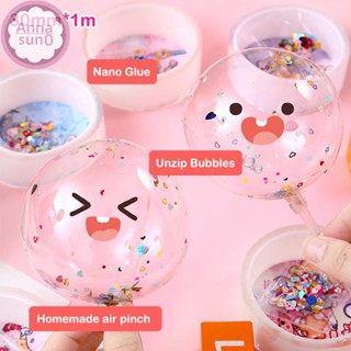 Annasun 多用途奈米膠帶帶吸管珠 DIY 工藝兒童捏玩具製作吹泡泡粘性無痕奈米膠帶 HG