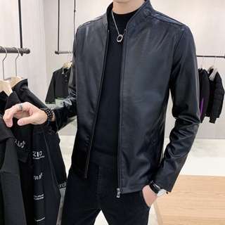 新品 男士皮衣韓版時尚立領皮夾克PU皮夾克外套騎士服防風外套防風外套現貨