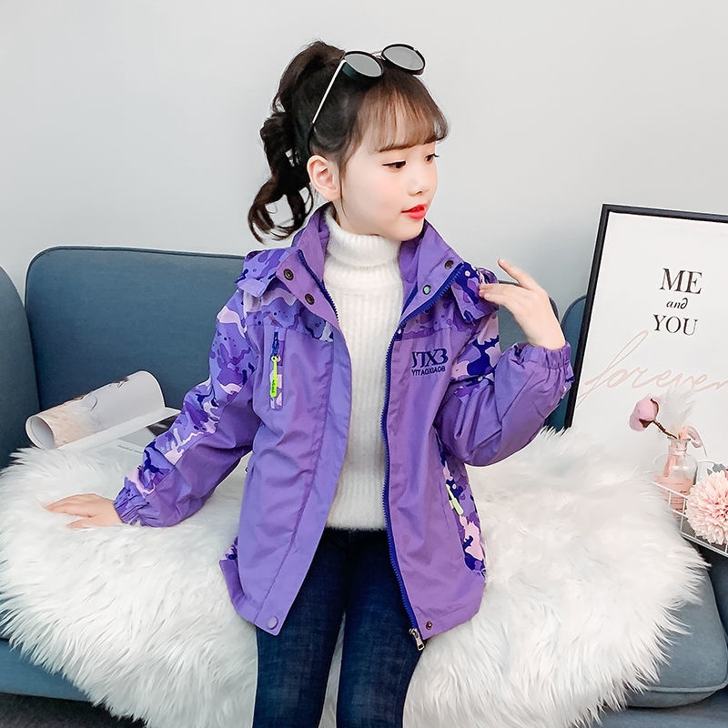 女童秋裝外套刷毛兒童三合一衝鋒衣2021春秋新款中大童女兒童外套
