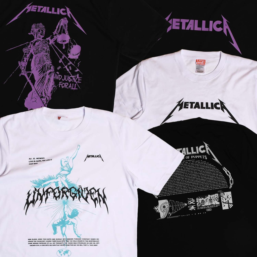Metallica BAND T 恤 Metallica 系列高級音樂襯衫