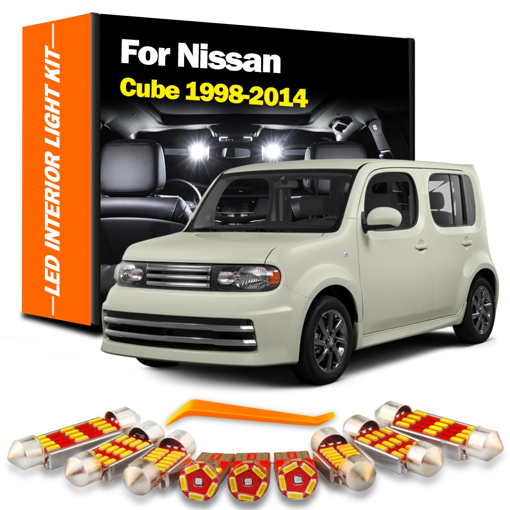 NISSAN 日產 Cube 1998-2014 Canbus 車輛燈泡室內圓頂地圖閱讀燈無錯誤汽車燈套件的內部 LED