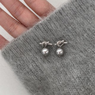🌟Anya- 高階感打結金屬珍珠耳環 小眾設計個性簡約百搭氣質復古耳環耳飾