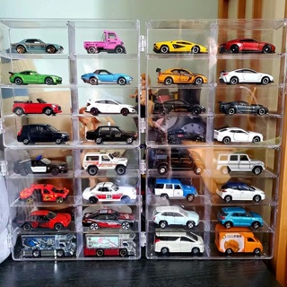 亞克力汽車收納盒展示盒 模型收納架 陳列櫃 合金1:64玩具車模展示架 兒童玩具多美卡透明收藏架