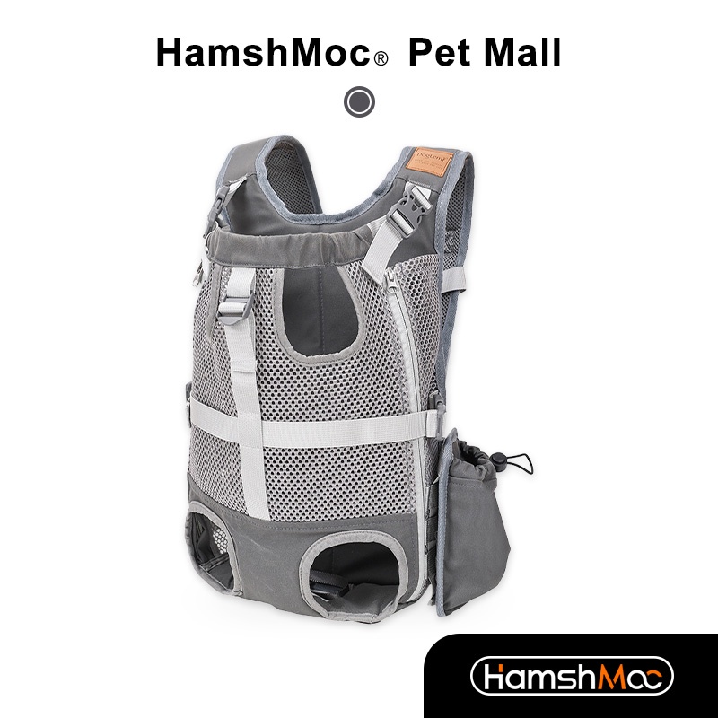 HamshMoc便攜式寵物胸前包 胸前四腳背包 透氣網布 寵物雙肩背包 寵物外出背包 貓咪狗狗外出背包 【現貨速發】