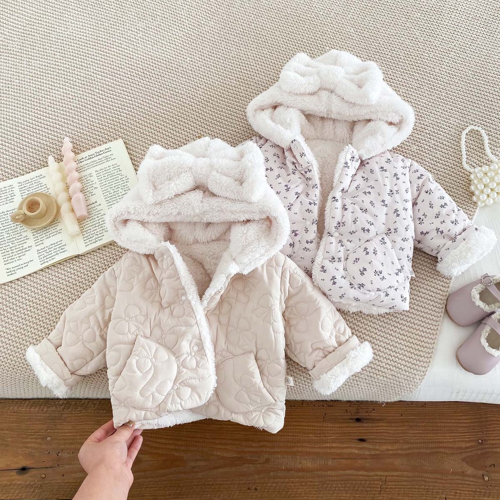 嬰兒冬季外套嬰兒外套保暖碎花嬰兒外套0-3歲