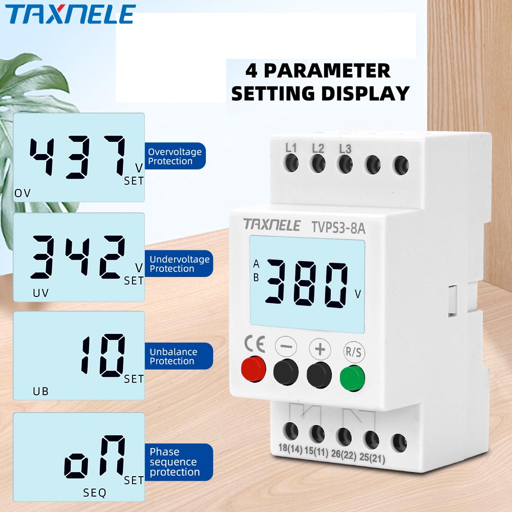 可調欠壓保護器 3 相 380VAC 電壓監測儀順序保護繼電器電壓不平衡