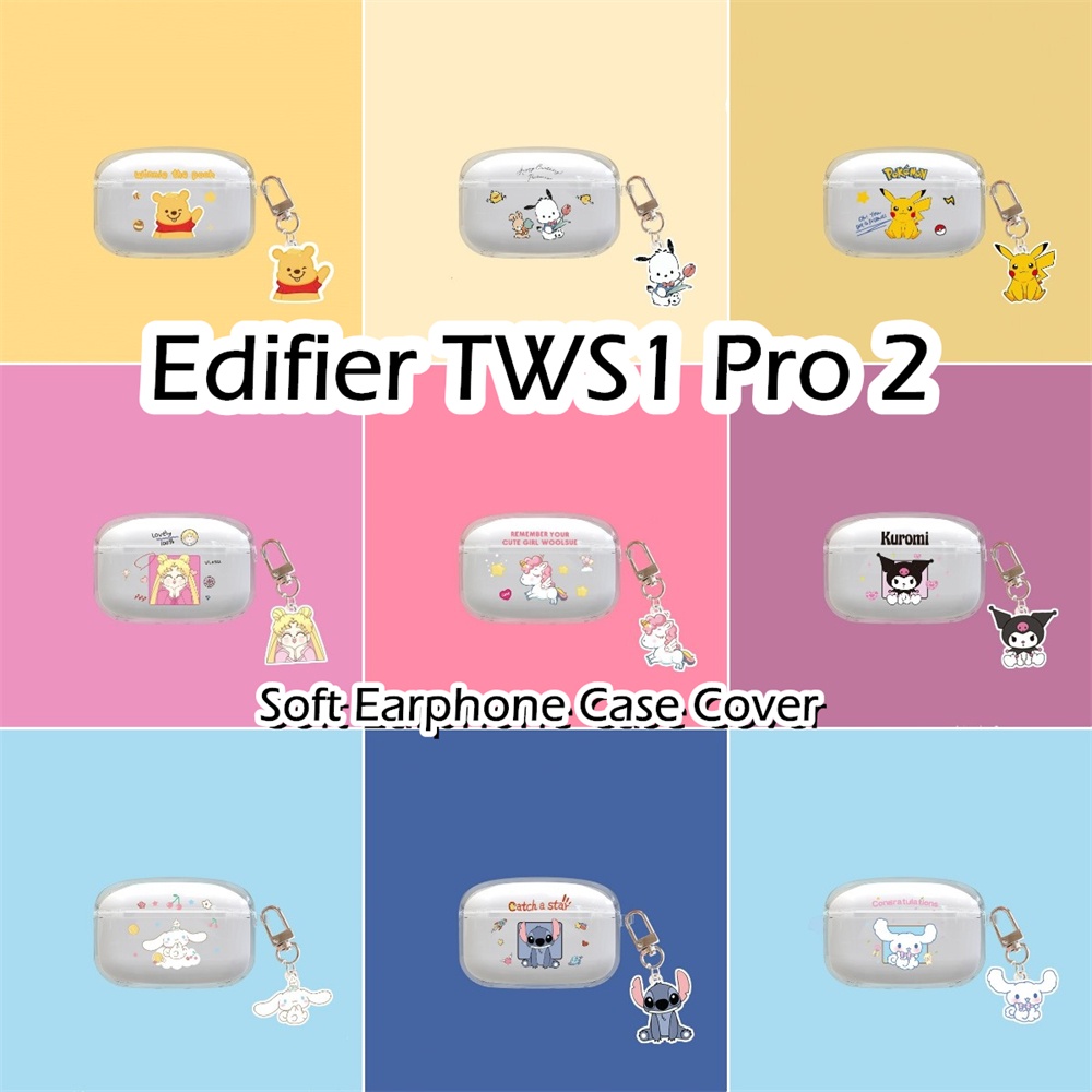 EDIFIER 現貨! 適用於漫步者 TWS1 Pro 2 Case 透明卡通軟矽膠耳機套外殼保護套