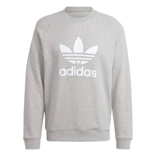 Adidas Trefoil Crew IM4501 男 長袖 上衣 衛衣 運動 經典 三葉草 休閒 棉質 灰