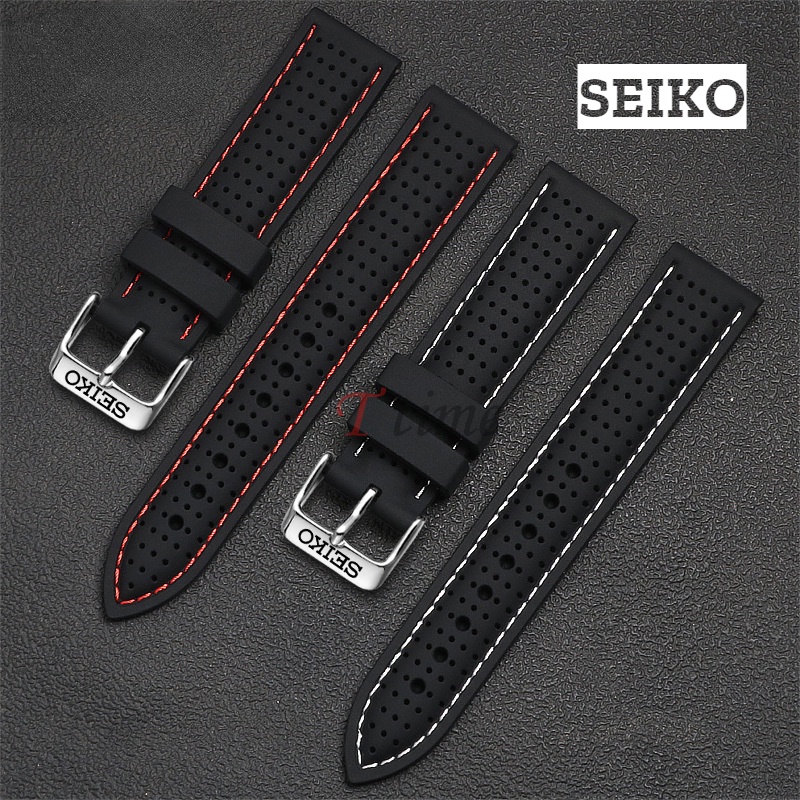 SEIKO 20 毫米 22 毫米矽膠錶帶適用於精工 5 號適用於水鬼罐頭鮑魚橡膠錶帶男士防水手錶手鍊 18 毫米 24