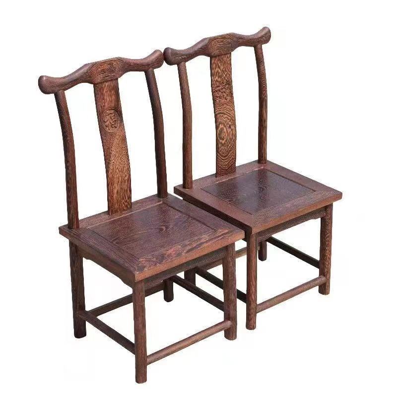 【爆款 現貨】 雞翅木椅靠背椅實木中式家用書房紅木餐椅仿古官帽椅兒童小椅子