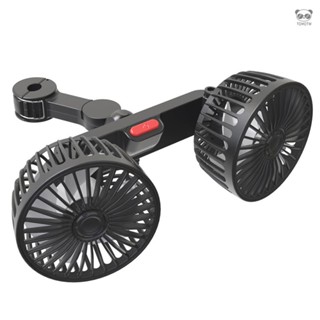 12V24V通用車用強力風扇 汽車後排椅背風扇 USB介面雙頭電風扇 車用USB後枕風扇 汽車用品  【新款椅背
