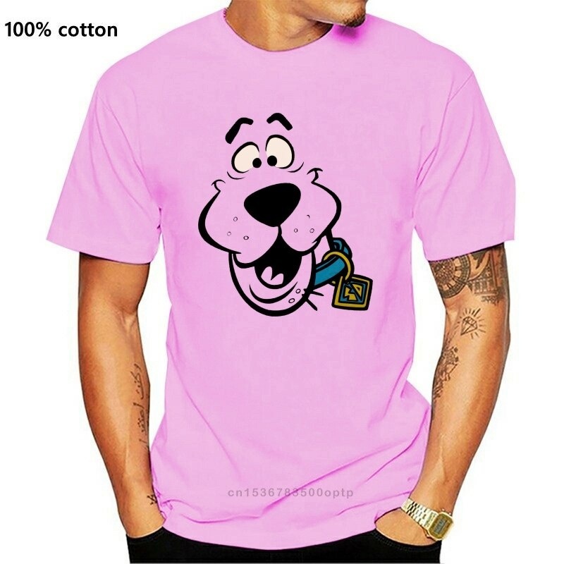 CN卡通動畫史酷比狗Scooby-Doo叔比狗圖案印花男士百分百純棉圓領短袖T恤上衣