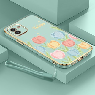 SAMSUNG YBD鬱金香花朵三星Galaxy A05 A05S時尚美人碎花防震相機保護手機套
