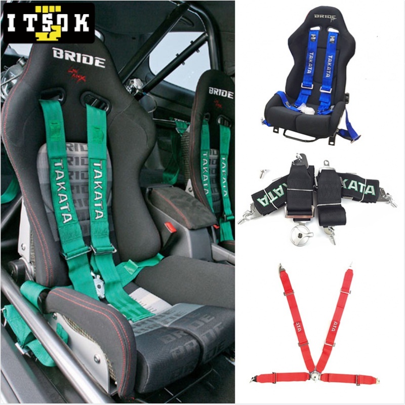 【ITSOK】新款TAKATA 四點式安全帶 3寸 寬版 快拆 安全帶 四點安全帶 汽車改裝座椅賽車安全帶