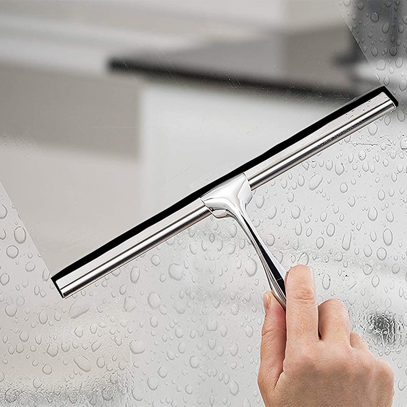 現貨 浴室玻璃刮水器 不鏽鋼擦玻璃神器 擦玻璃工具 衛生間刮水器配掛鉤
