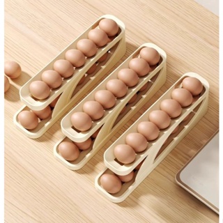 ♀雞蛋收納盒冰箱側門滾蛋食品級雞蛋架託自動雞蛋盒收納日式長方形