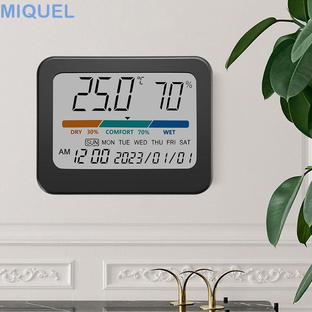 MIQUEL溫度濕度計,電子彩色大屏幕溫度計濕度計,迷你LCD帶日曆數字溫度傳感器室內