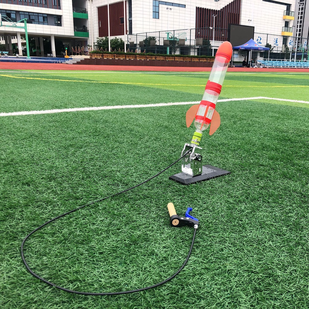 【限時特惠】手工DIY水火箭全套帶發射器降落傘學生科學實驗拼裝航模競賽玩具