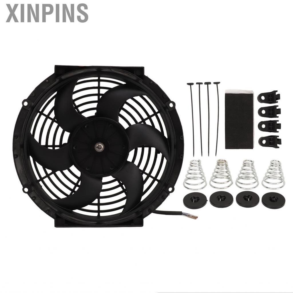 Xinpins 可靠的 10 吋散熱器冷卻風扇黑色 12V 超薄設計推拉式適用於車輛和發動機