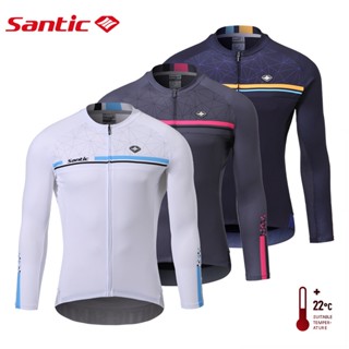 Santic SALE 男士騎行服騎行服長袖舒適防紫外線自行車騎行服
