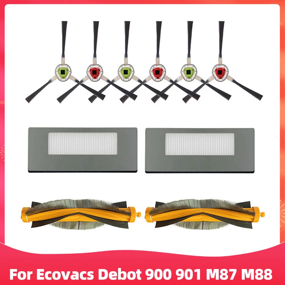 適用於 Ecovacs Debot 900 901 M87 M88 機器人吸塵器 HEPA 過濾器主邊刷拖把布更換零件配