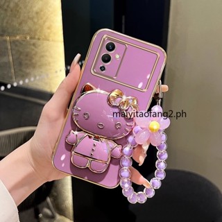 外殼 infinix Note 12 G96 X670 2022 手機殼手鍊花朵軟手機殼時尚手機殼矽膠柔軟奢華小貓支架保